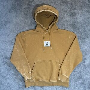 Nike Jordan Flight Fleece Pullover Washed Hoodie Gold Men's Medium DR3087-712